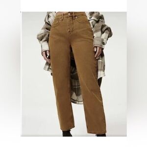 Good American 90’s Duster Bronze High Rise Straight Ankle Jeans Size 6/28